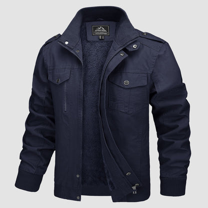 Classic Slim Fit Cotton Bomber Jacket - EasyApparels