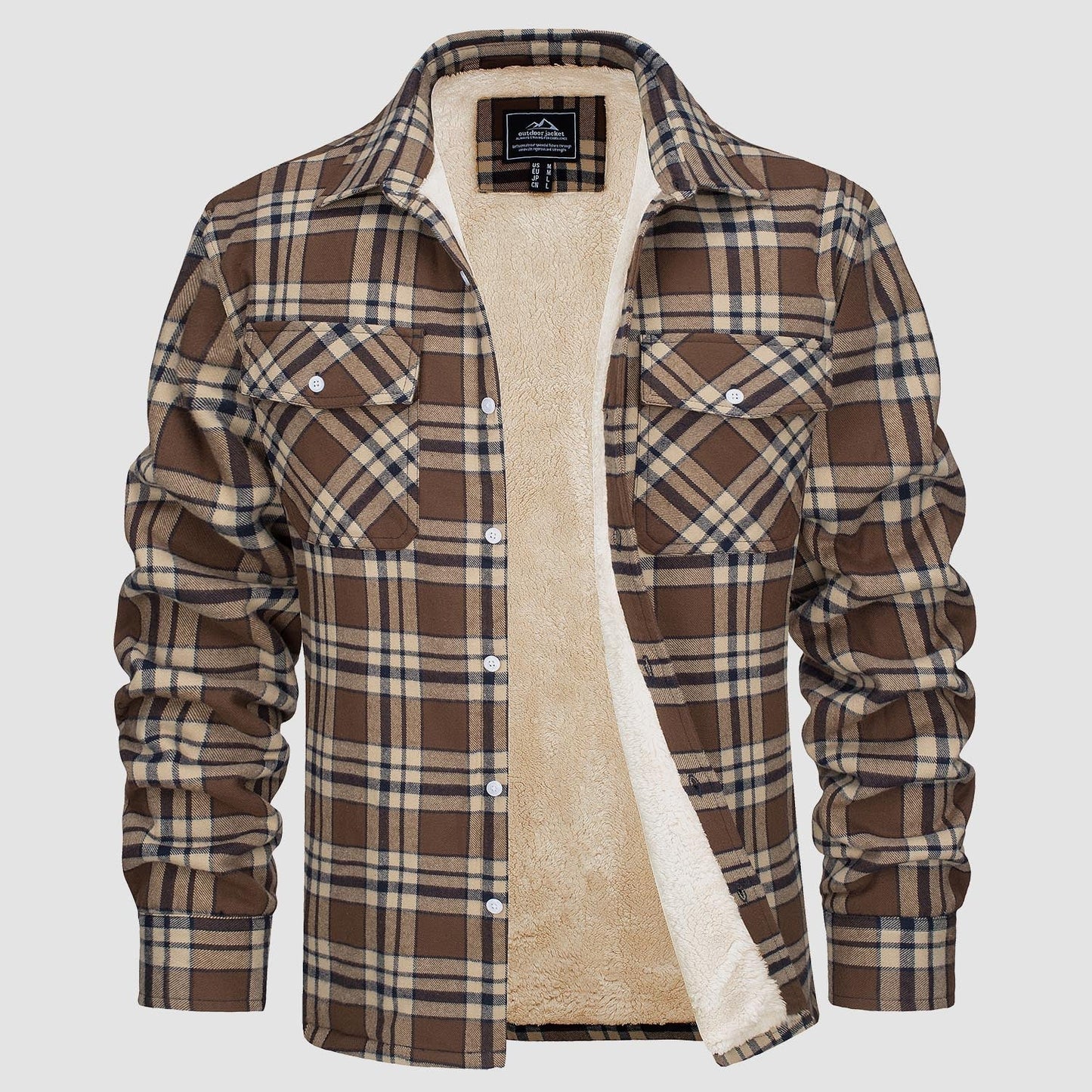Cozy Thermal Flannel Shirt Jacket - EasyApparels
