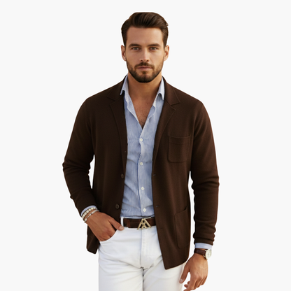 Classic Fit Mens Suit Jacket with Multiple Pockets