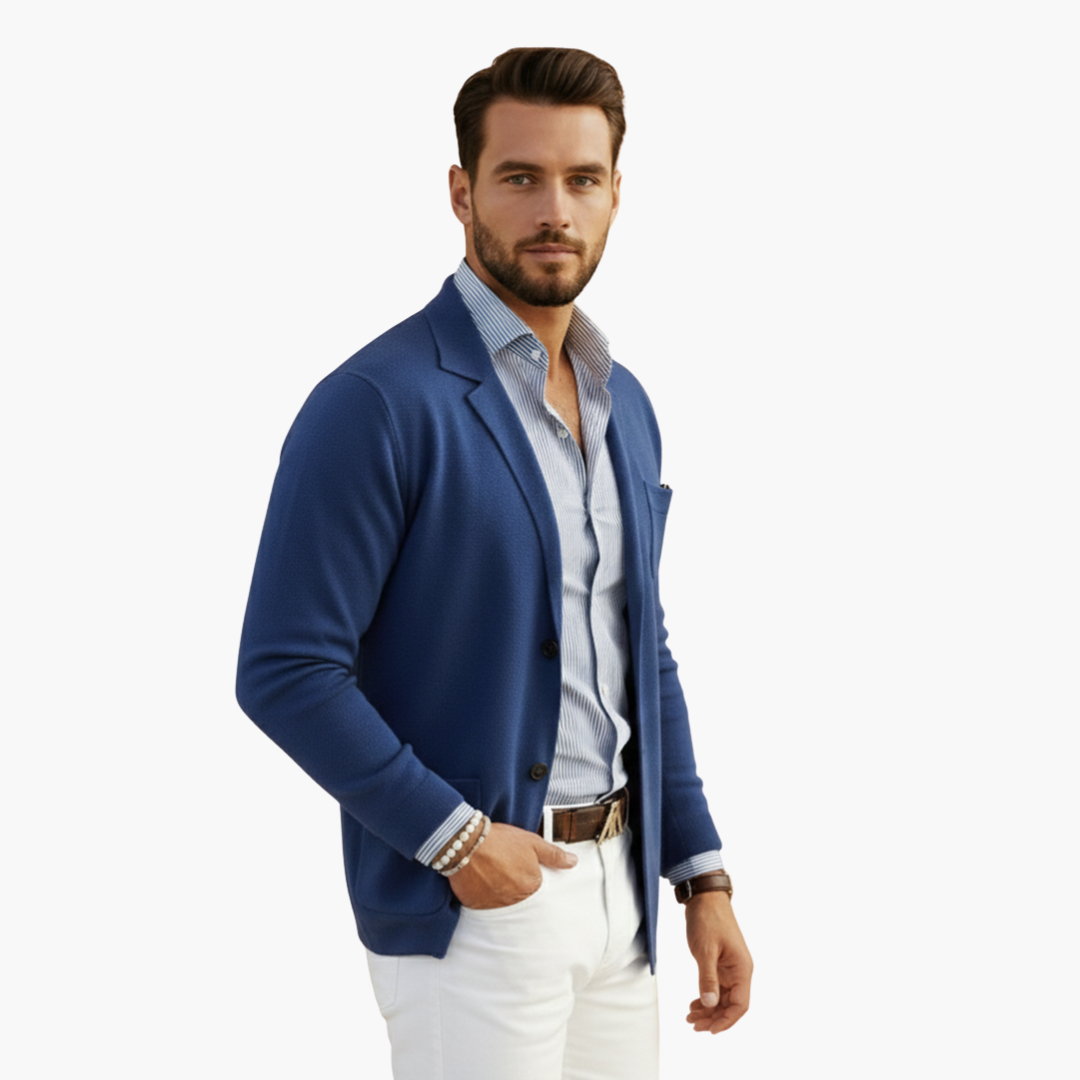 Classic Fit Mens Suit Jacket with Multiple Pockets