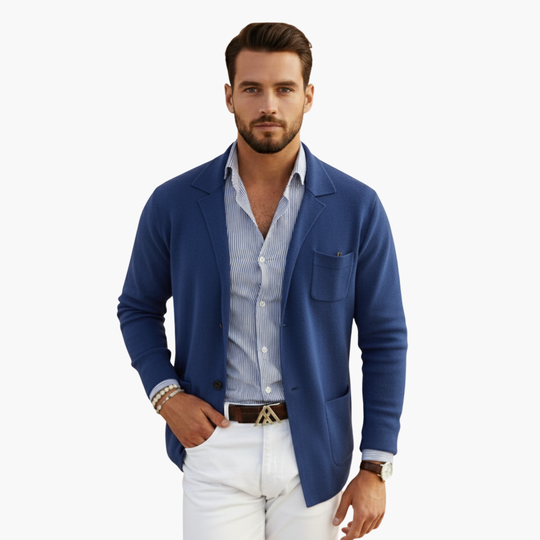 Classic Fit Mens Suit Jacket with Multiple Pockets