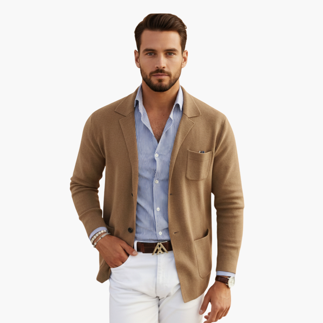 Classic Fit Mens Suit Jacket with Multiple Pockets