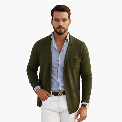 Classic Fit Mens Suit Jacket with Multiple Pockets