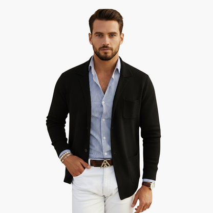 Classic Fit Mens Suit Jacket with Multiple Pockets