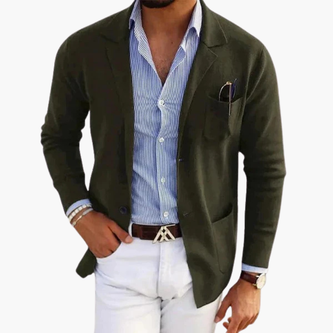 Classic Fit Mens Suit Jacket with Multiple Pockets