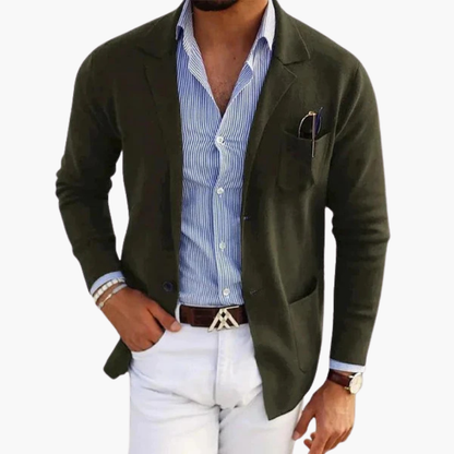 Classic Fit Mens Suit Jacket with Multiple Pockets