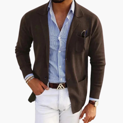Classic Fit Mens Suit Jacket with Multiple Pockets