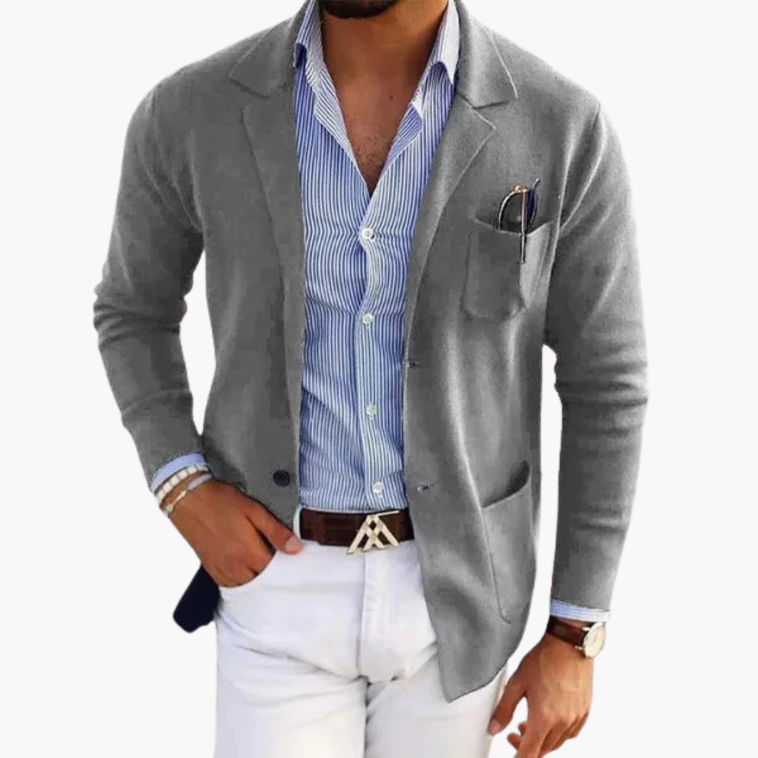 Classic Fit Mens Suit Jacket with Multiple Pockets