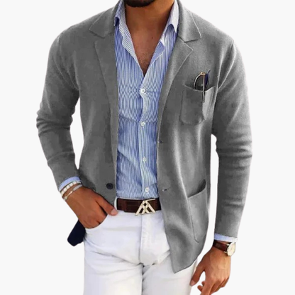 Classic Fit Mens Suit Jacket with Multiple Pockets