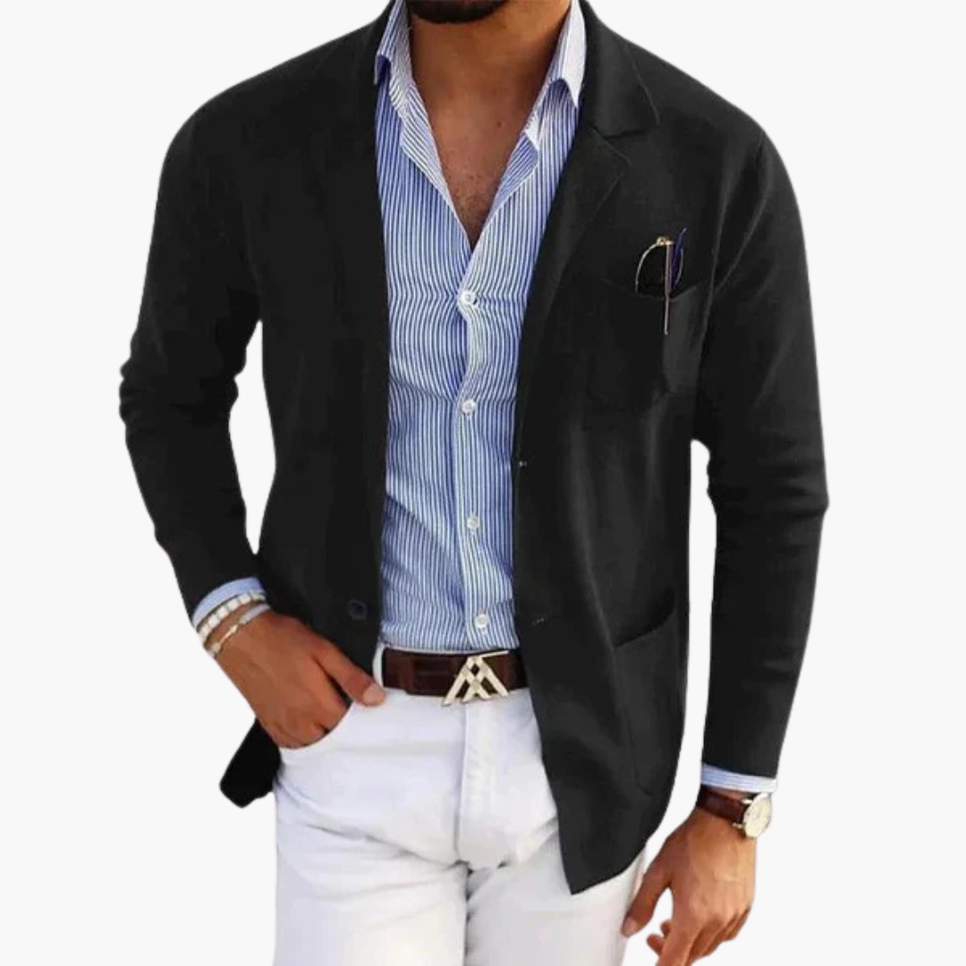 Classic Fit Mens Suit Jacket with Multiple Pockets