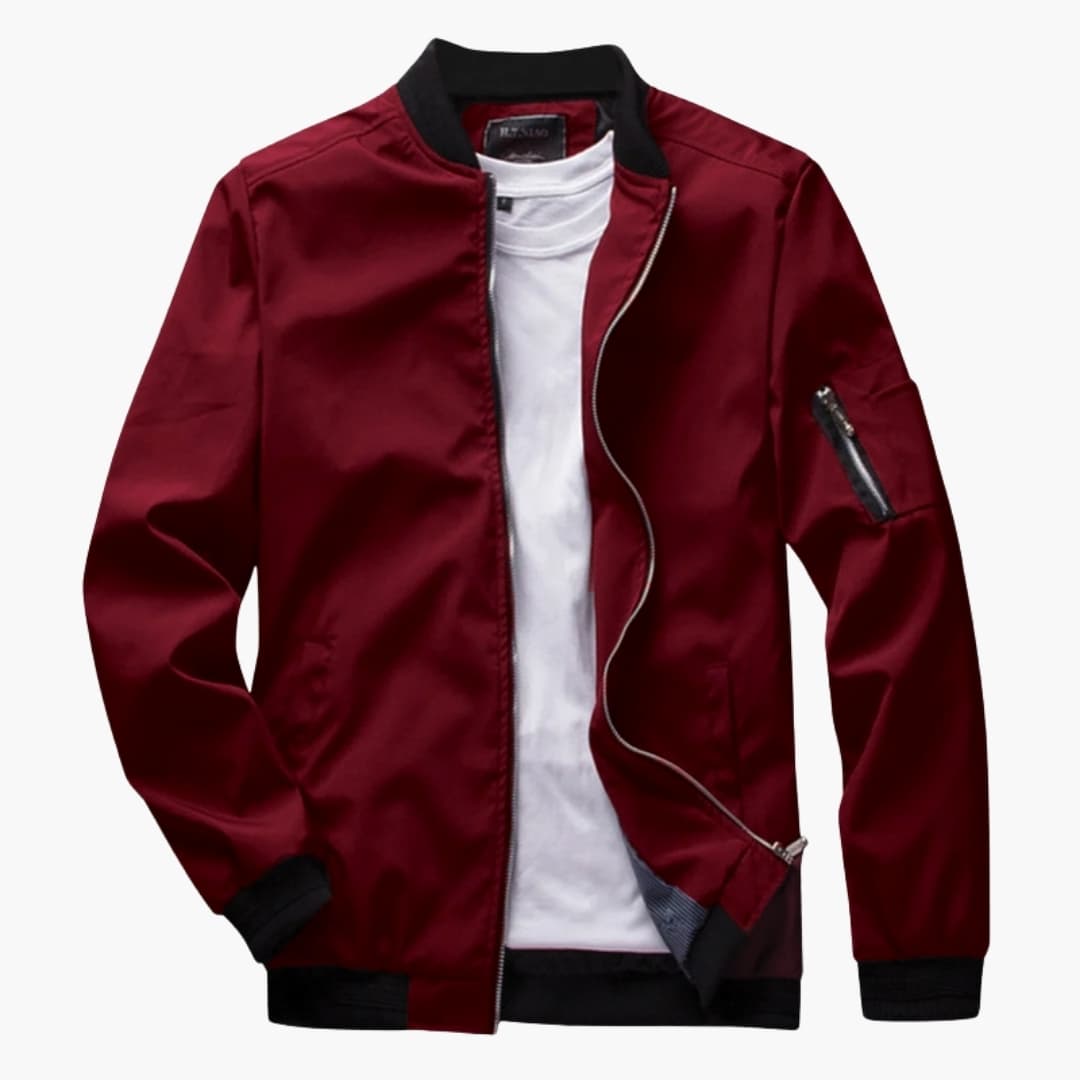 Classic Mens Jacket with Ribbed Trim and Handy Pockets