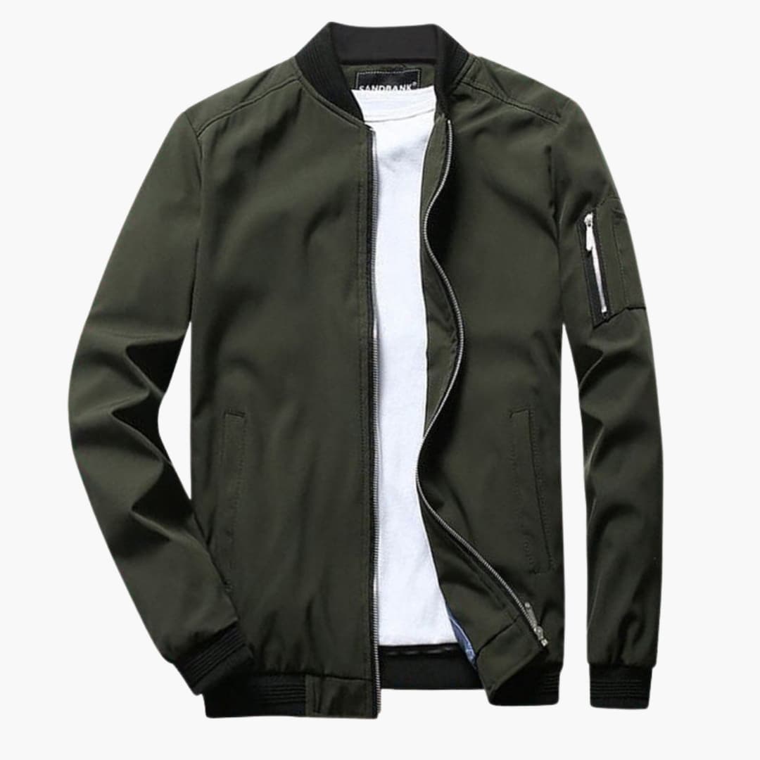 Classic Mens Jacket with Ribbed Trim and Handy Pockets - Vossary