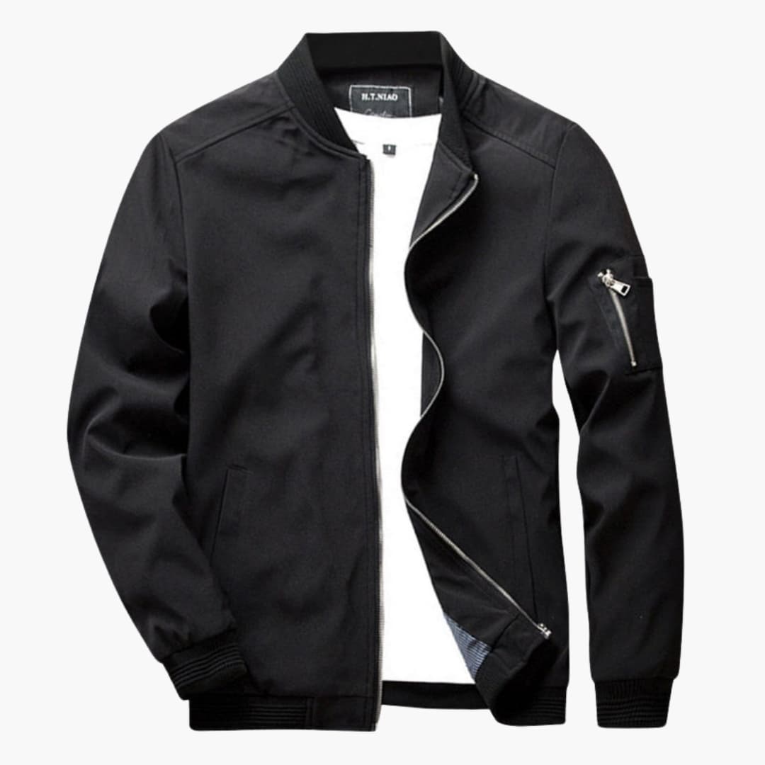 Classic Mens Jacket with Ribbed Trim and Handy Pockets