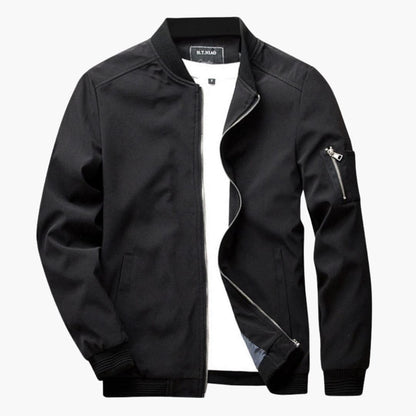 Classic Mens Jacket with Ribbed Trim and Handy Pockets