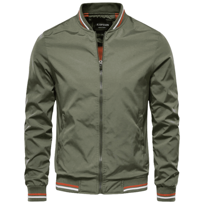 Classic Men's Zip Up Stripe Jacket