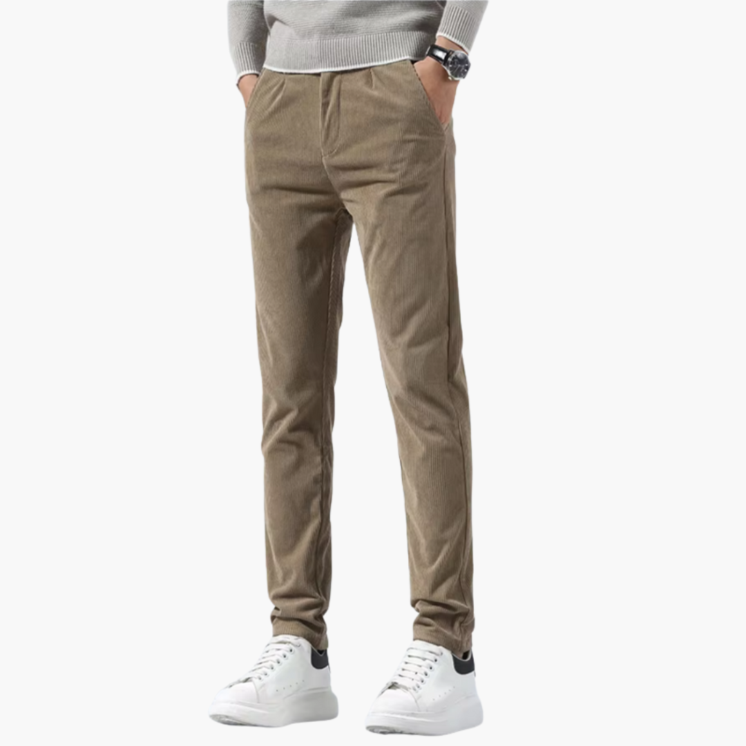 Comfortable Regular Fit Corduroy Pants with Pockets