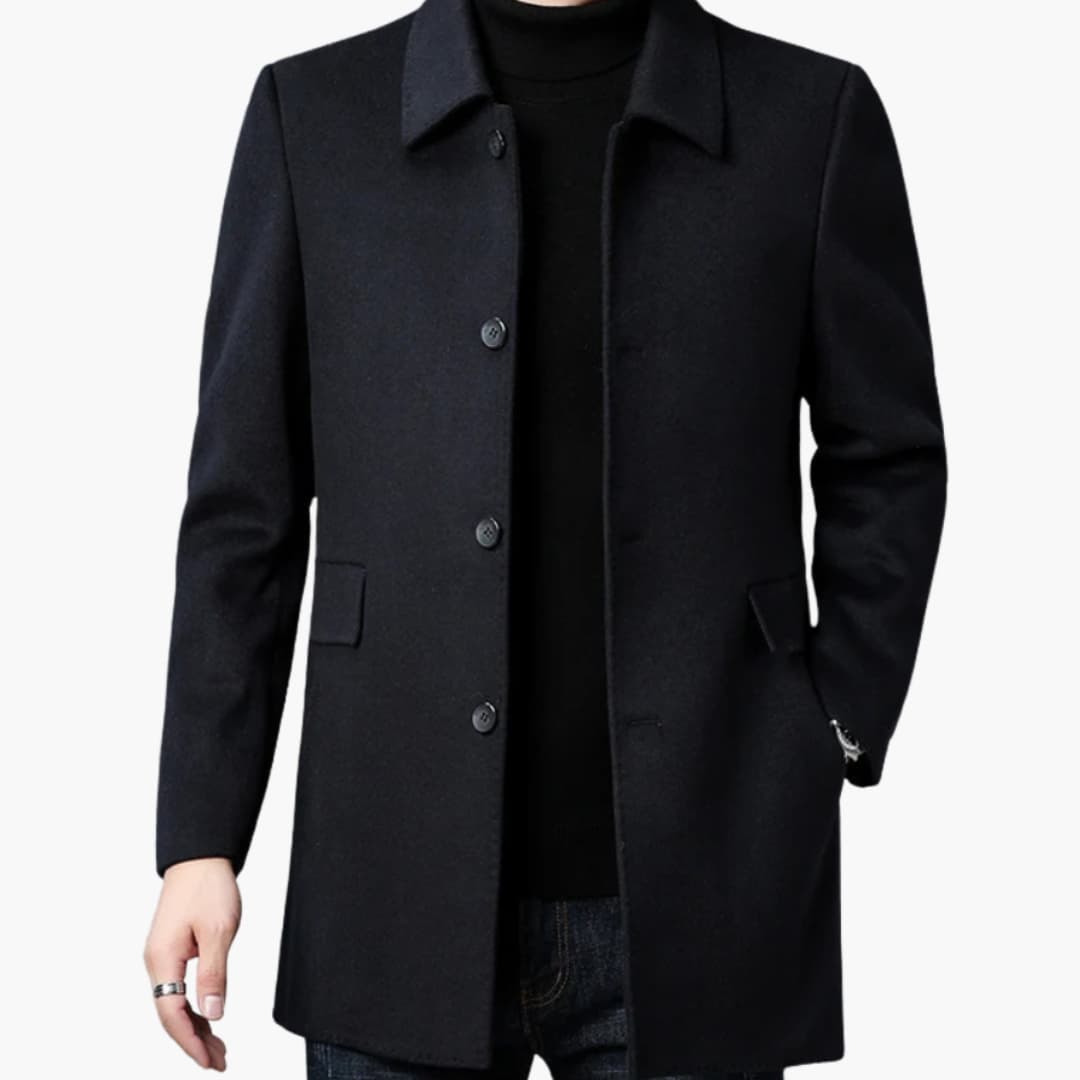 Classic Fit Men's Button Front Coat