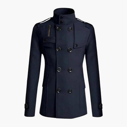 Classic Mens Pea Coat with Epaulets