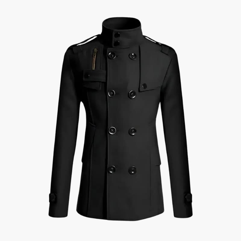Classic Mens Pea Coat with Epaulets