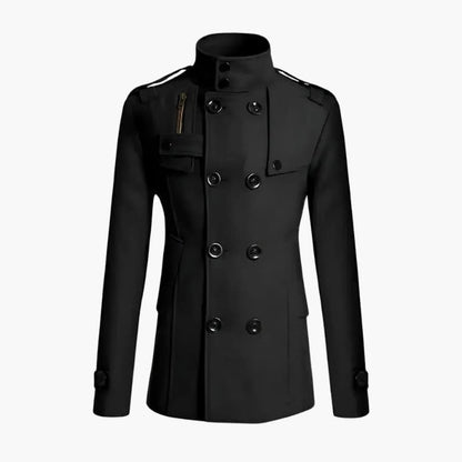 Classic Mens Pea Coat with Epaulets