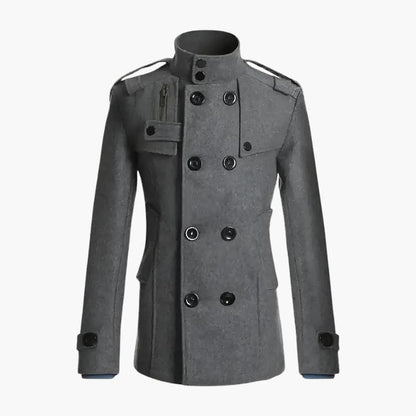 Classic Mens Pea Coat with Epaulets