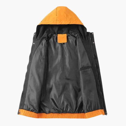 Waterproof Hooded Coat with Zip Pockets for Men