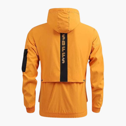 Waterproof Hooded Coat with Zip Pockets for Men