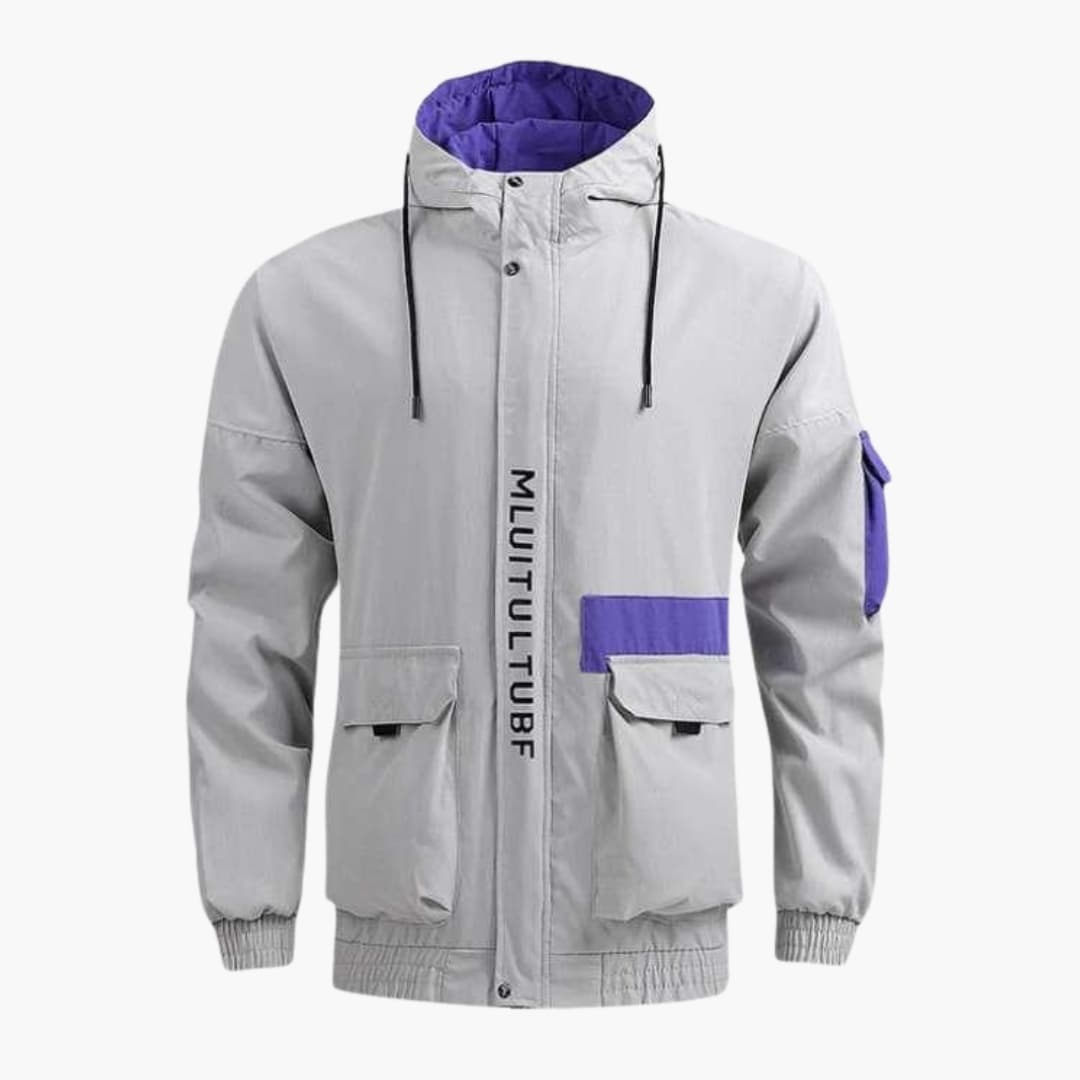 Waterproof Hooded Coat with Zip Pockets for Men