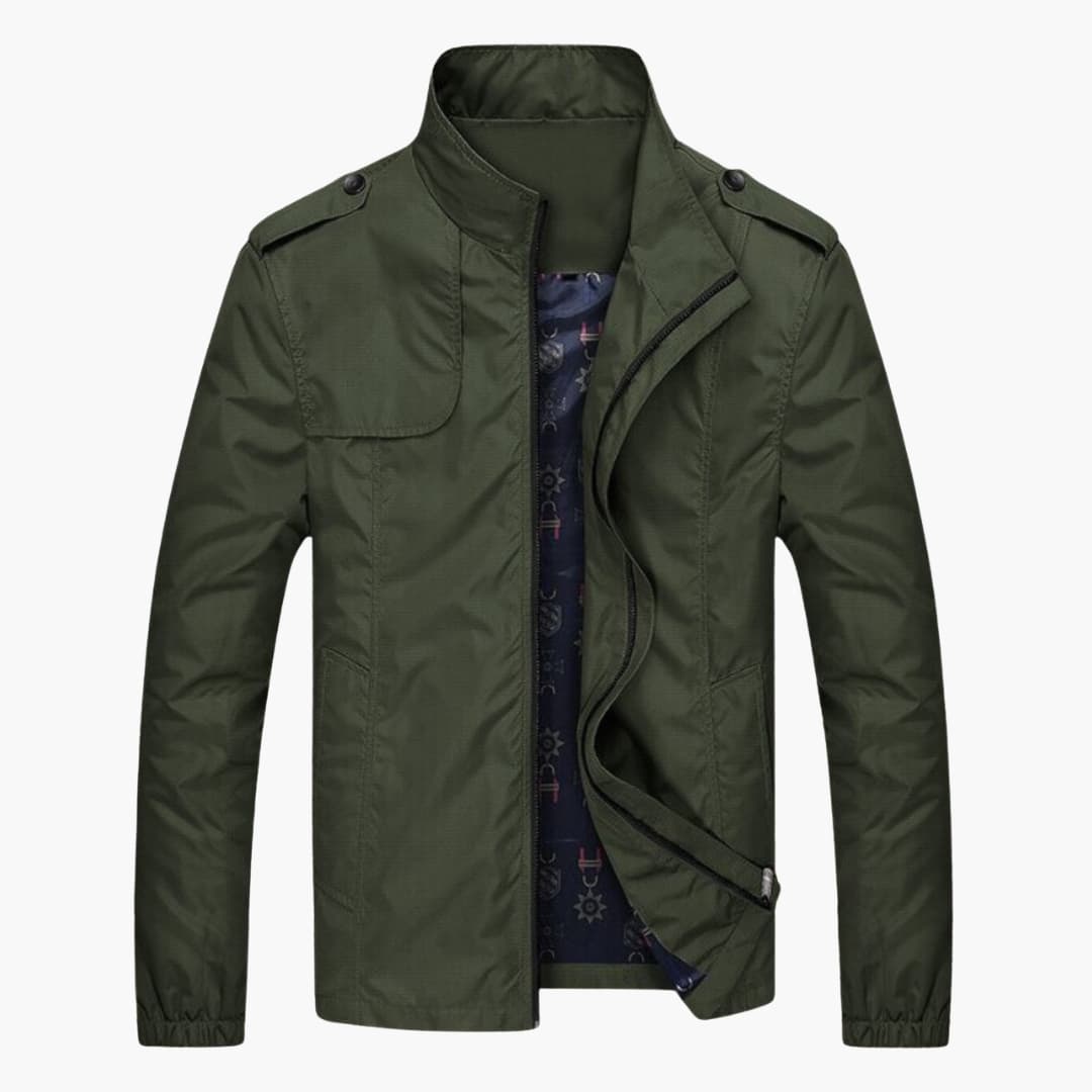 Waterproof Men's Zip Up Jacket with Stand Collar