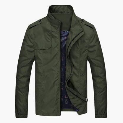 Waterproof Men's Zip Up Jacket with Stand Collar