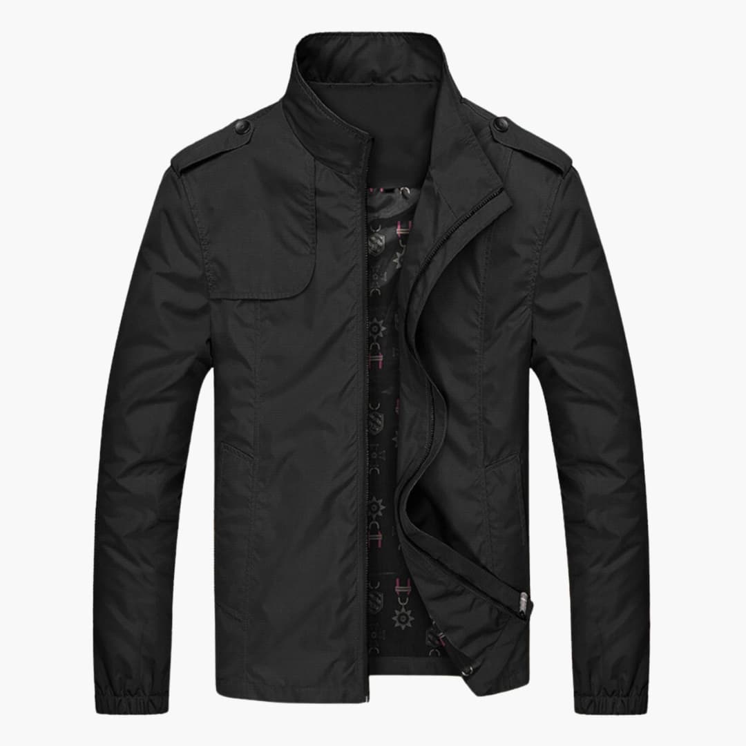 Waterproof Men's Zip Up Jacket with Stand Collar