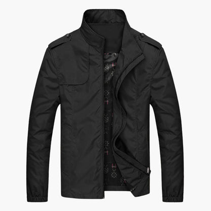 Waterproof Men's Zip Up Jacket with Stand Collar
