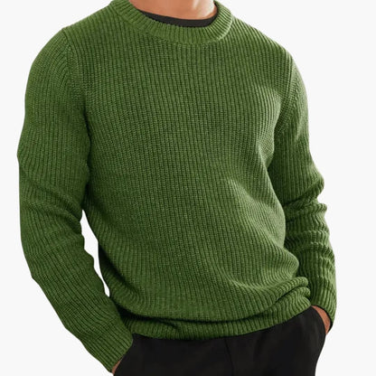 Soft Textured Men's Crew Neck Sweater