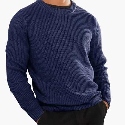 Soft Textured Men's Crew Neck Sweater