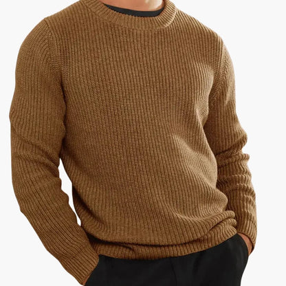 Soft Textured Men's Crew Neck Sweater