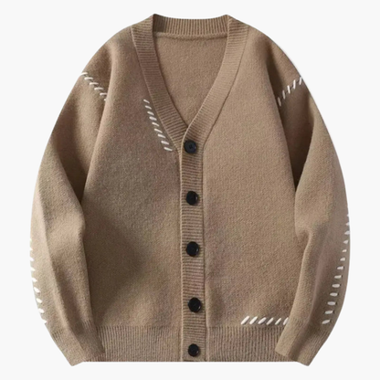 Men's Crew Neck Button Cardigan Sweater