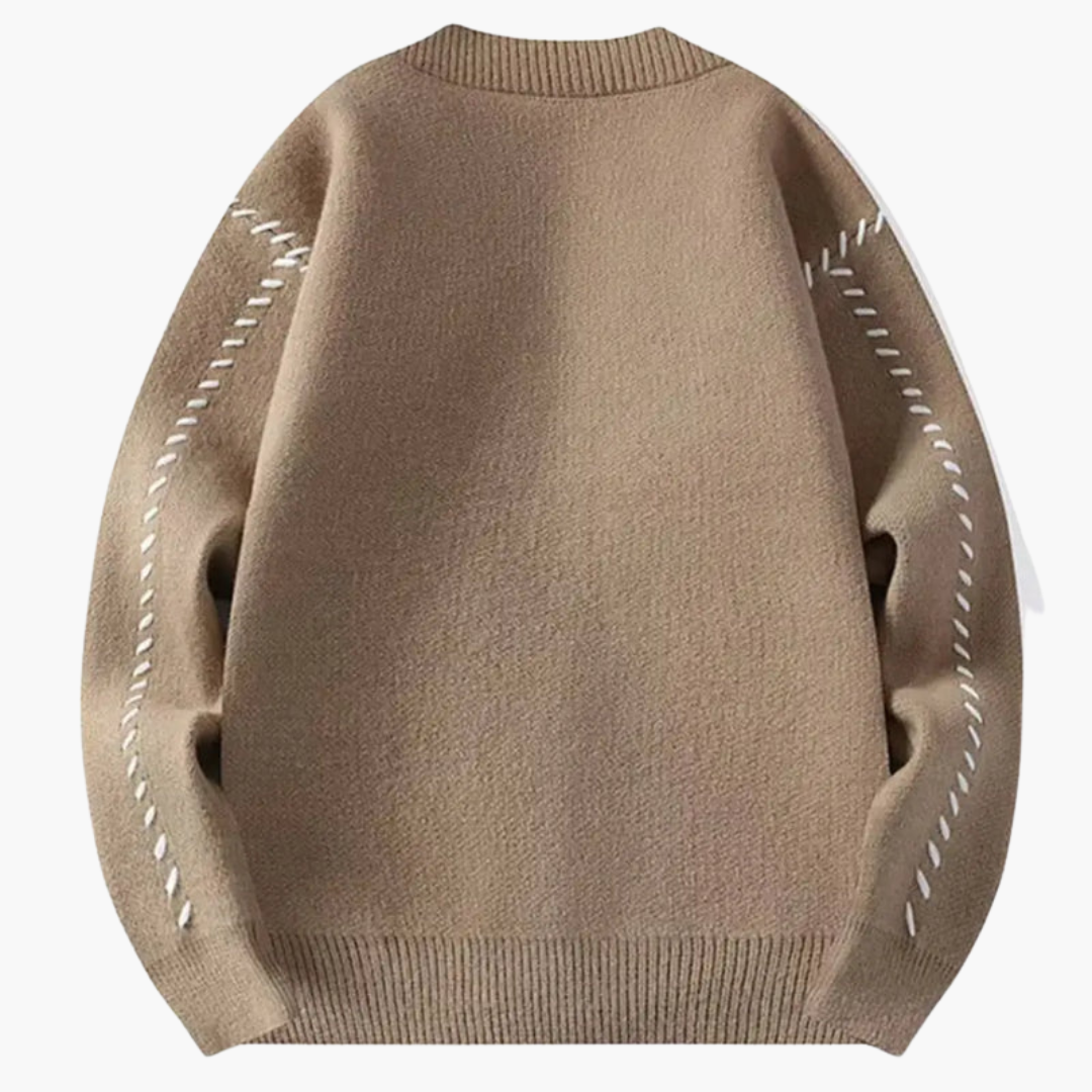 Men's Crew Neck Button Cardigan Sweater
