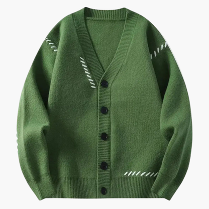 Men's Crew Neck Button Cardigan Sweater