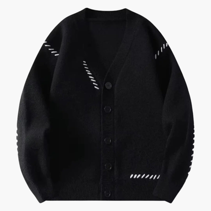 Men's Crew Neck Button Cardigan Sweater