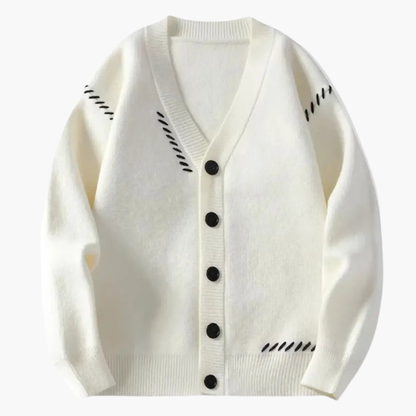 Men's Crew Neck Button Cardigan Sweater