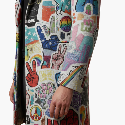 Men's Oversized Graphic Zip Coat