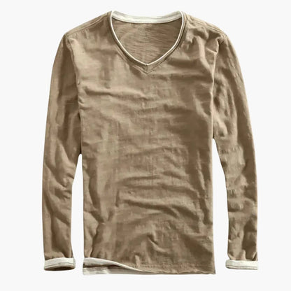 Men's Casual V Neck Button Down Shirt