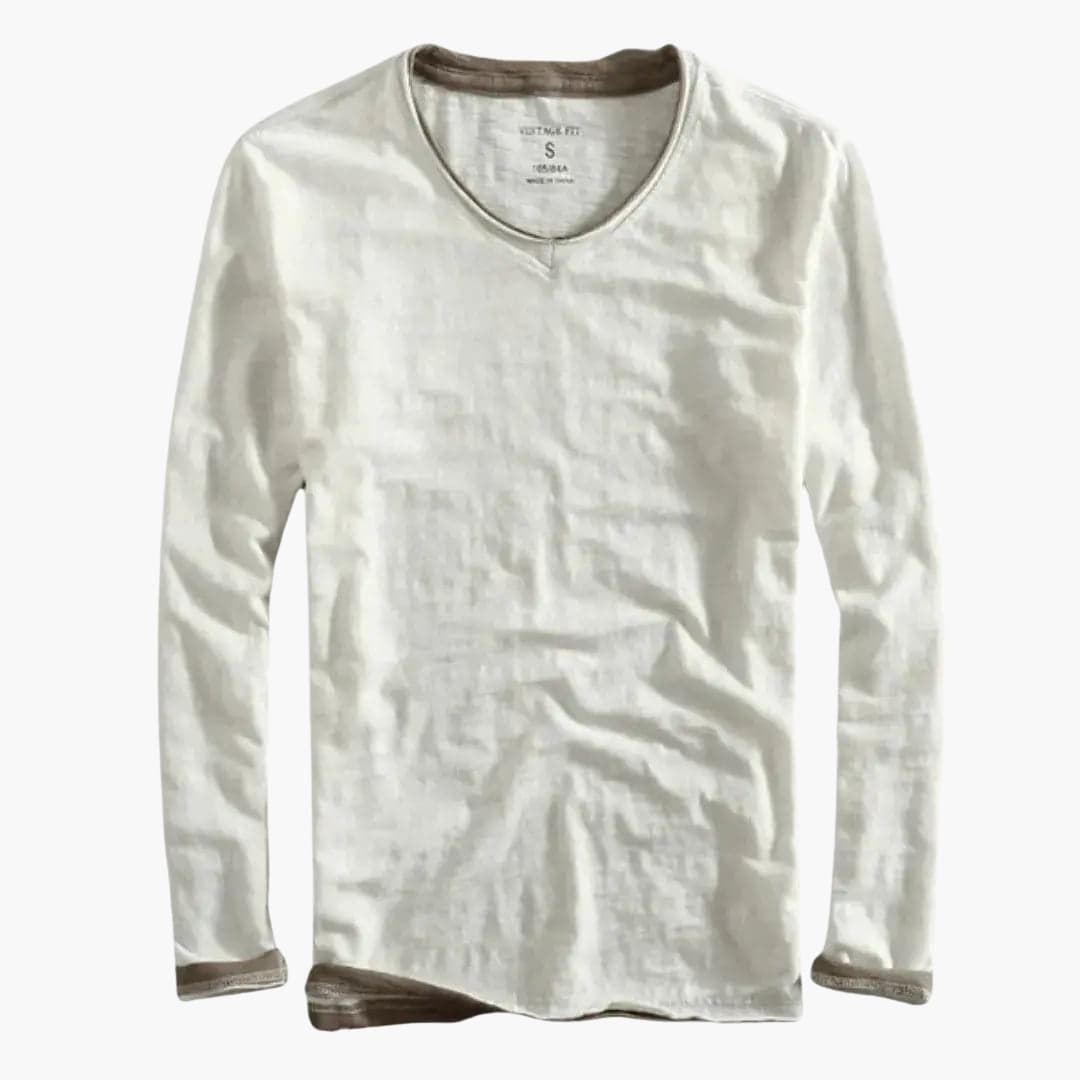 Men's Casual V Neck Button Down Shirt