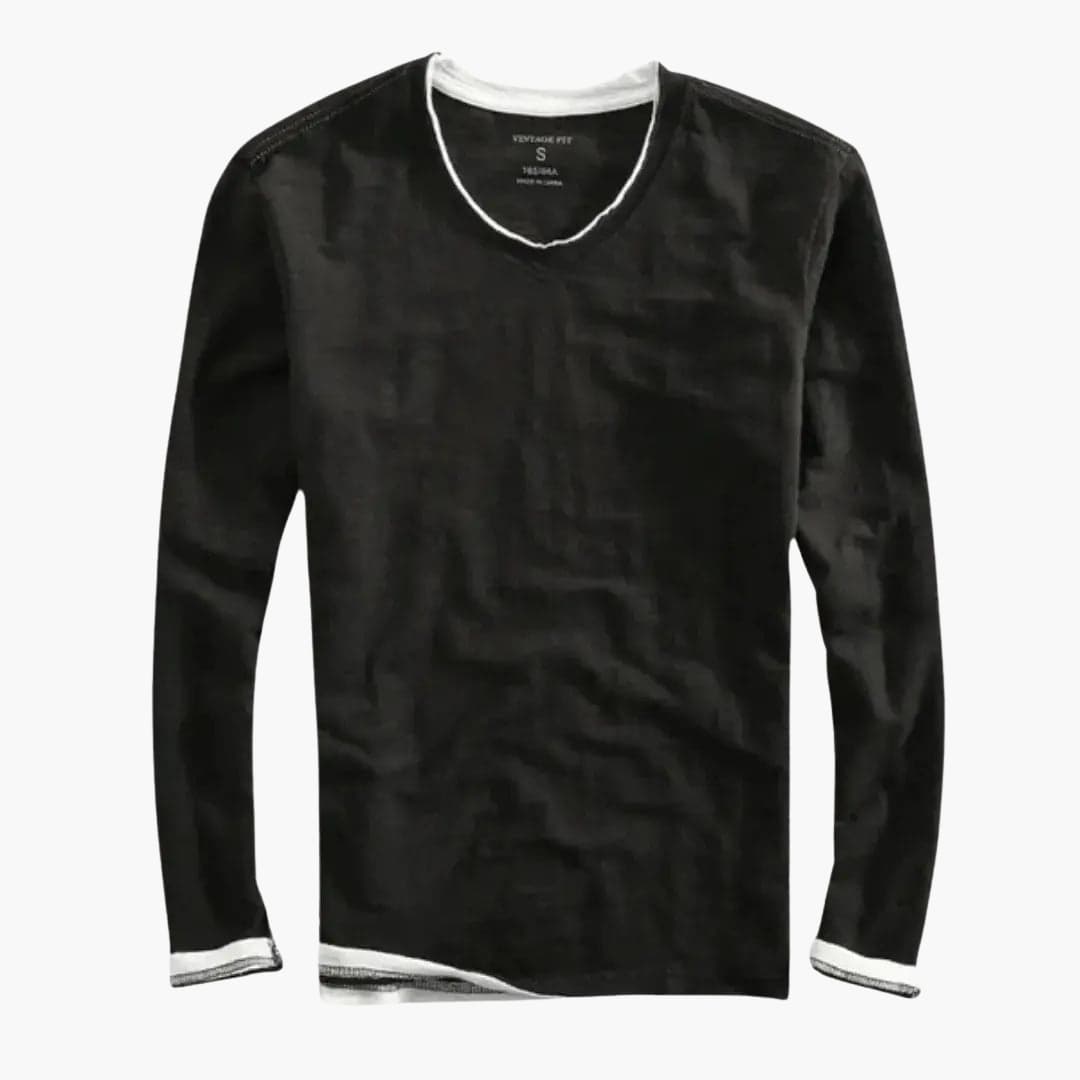 Men's Casual V Neck Button Down Shirt