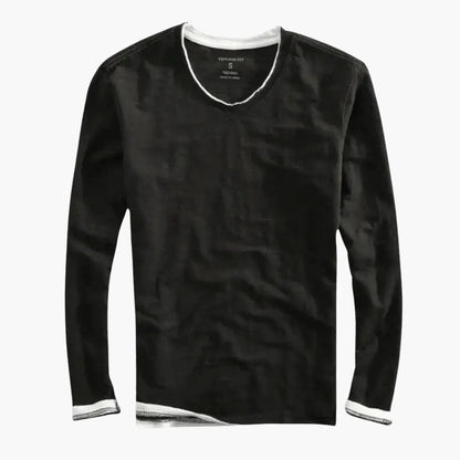 Men's Casual V Neck Button Down Shirt