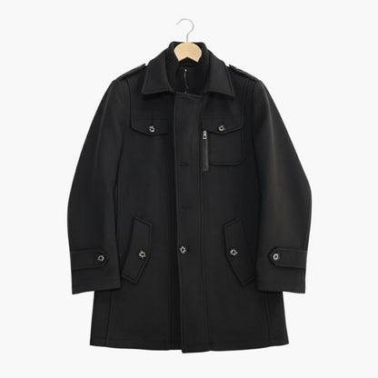 Men's Classic Knee Length Overcoat with Button Front