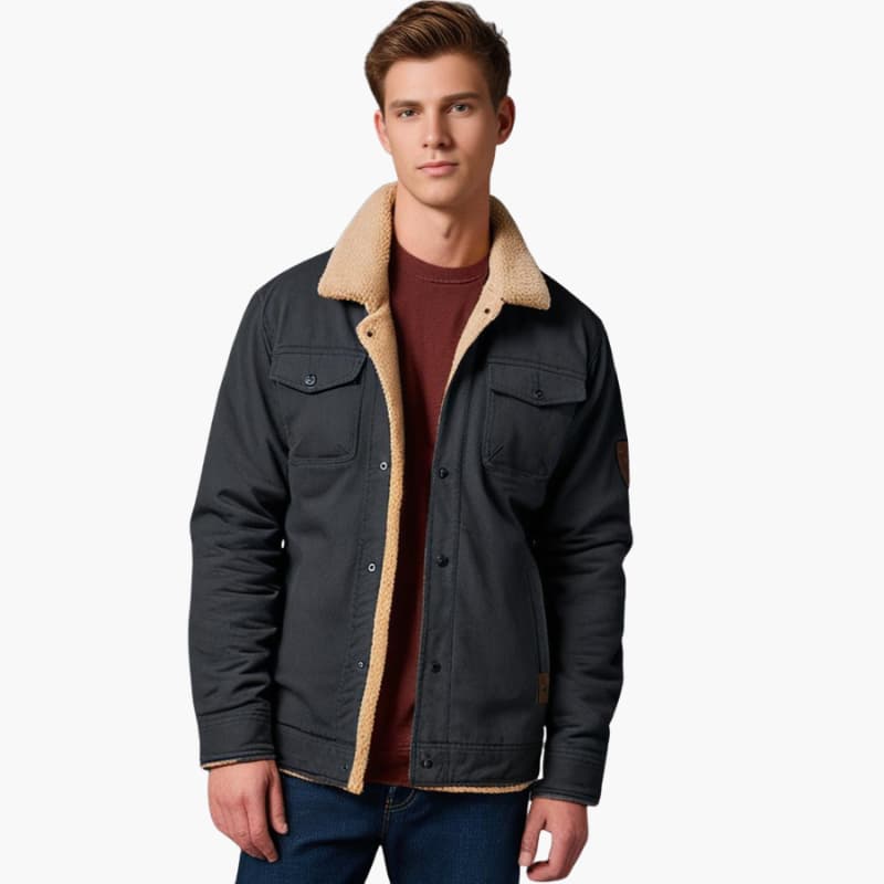 Warm Fleece Lined Mens Coat