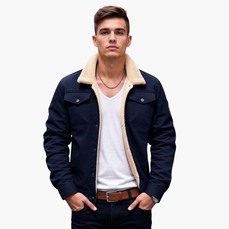 Warm Fleece Lined Mens Coat