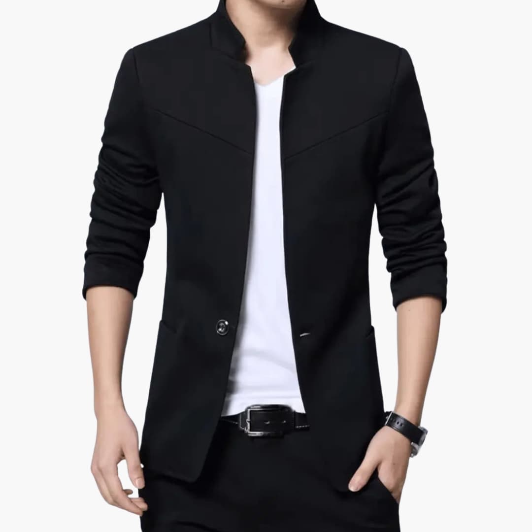 Classic Slim Fit One Button Blazer for Men - Vossary