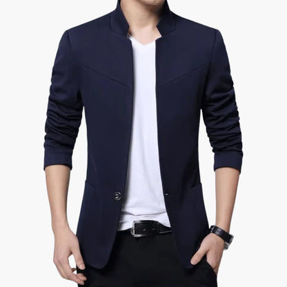 Classic Slim Fit One Button Blazer for Men